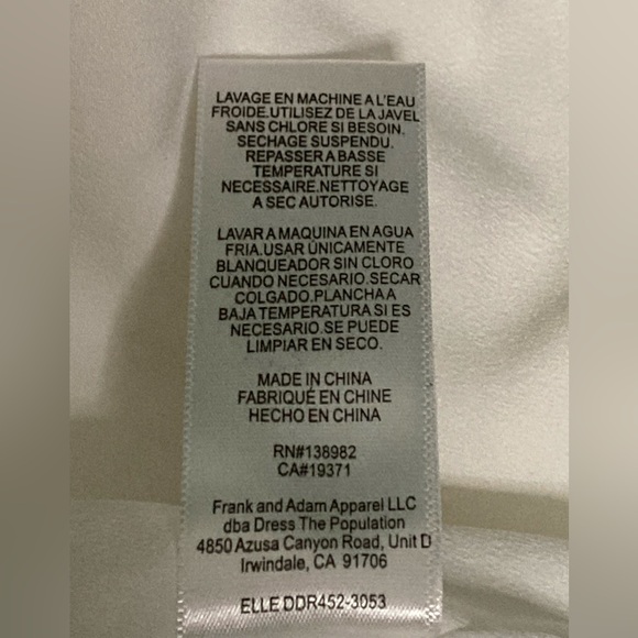NWT Dress the Population Elle Sweetheart Neck Sheath White Midi Dress - Sz S - Picture 7 of 8